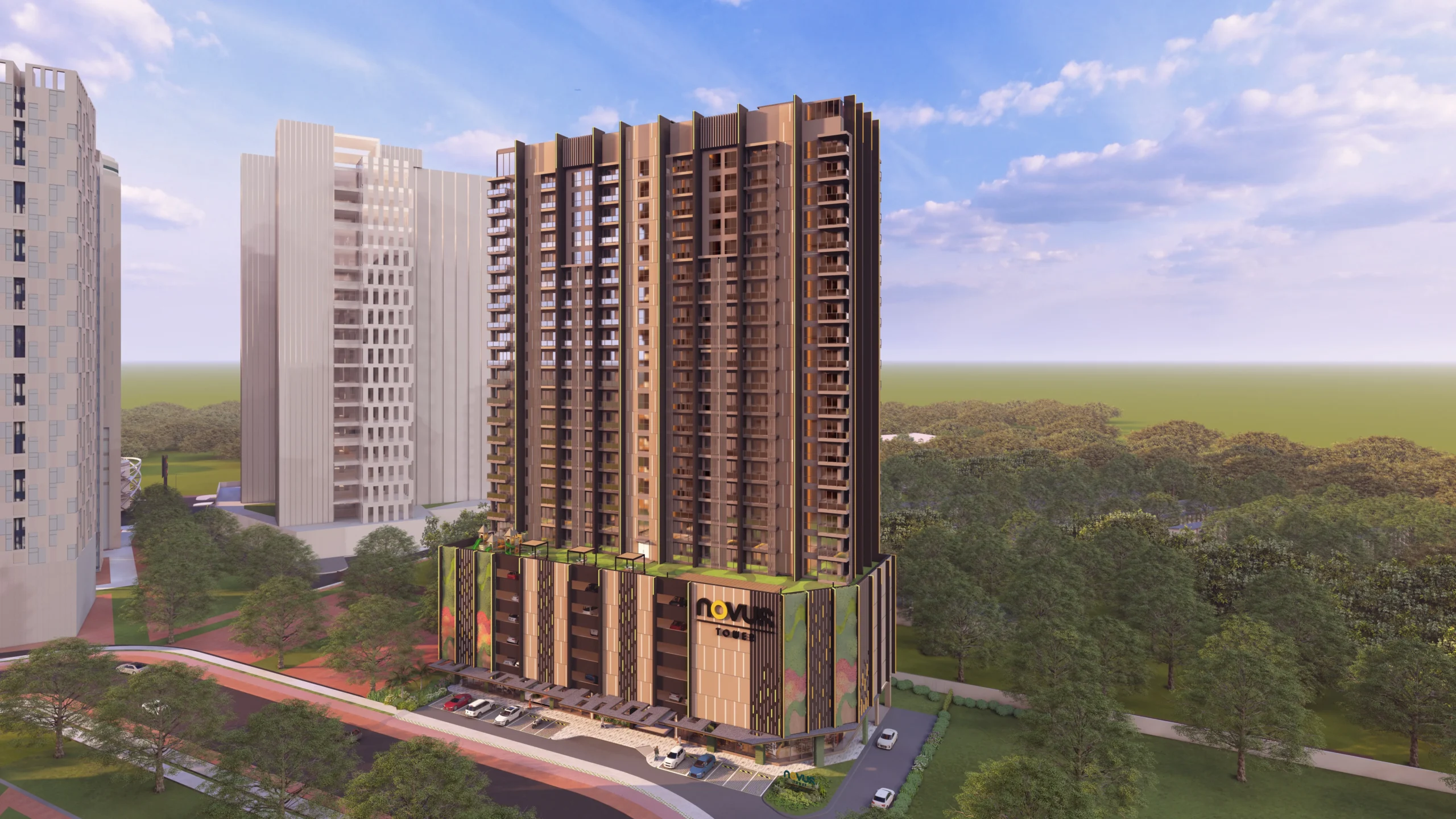 II. Aerial Shot Building Facade